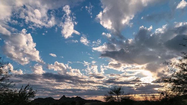Arizona Desert Sunset Landscape Time Lapse