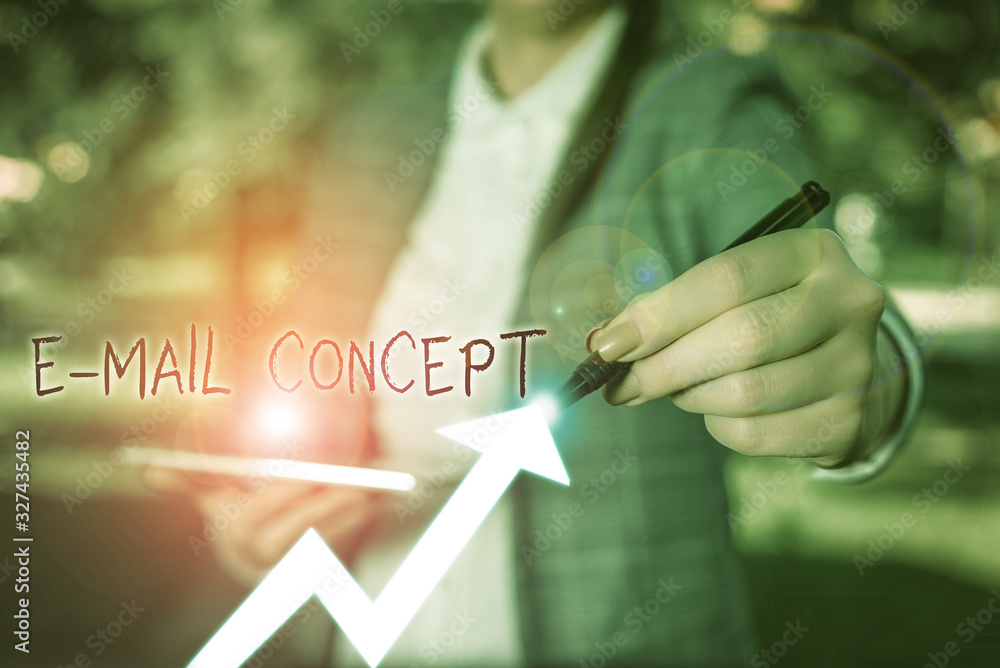 Poster writing note showing e mail concept. business concept for sequence of marketing efforts to reach cus