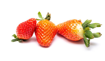 ripe strawberry isolated on a white background.