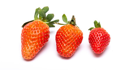 ripe strawberry isolated on a white background.
