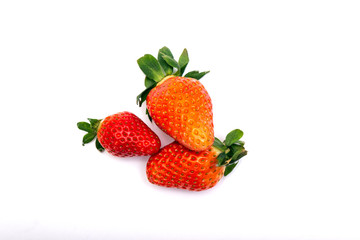 ripe strawberry isolated on a white background.