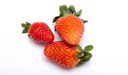 ripe strawberry isolated on a white background.