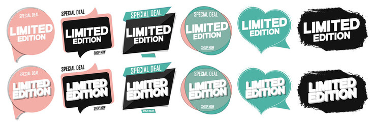 Set Limited Edition tags design template, promo banners, vector illustration