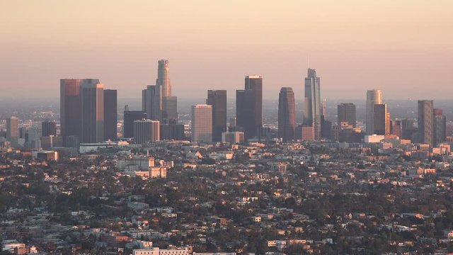 Los Angeles skyline in the afternoon sunlight