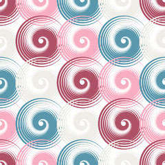 Spiral swirls complicated seamless pattern vector design.