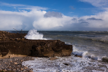 Portland Bill in the middle of Storm Jorge