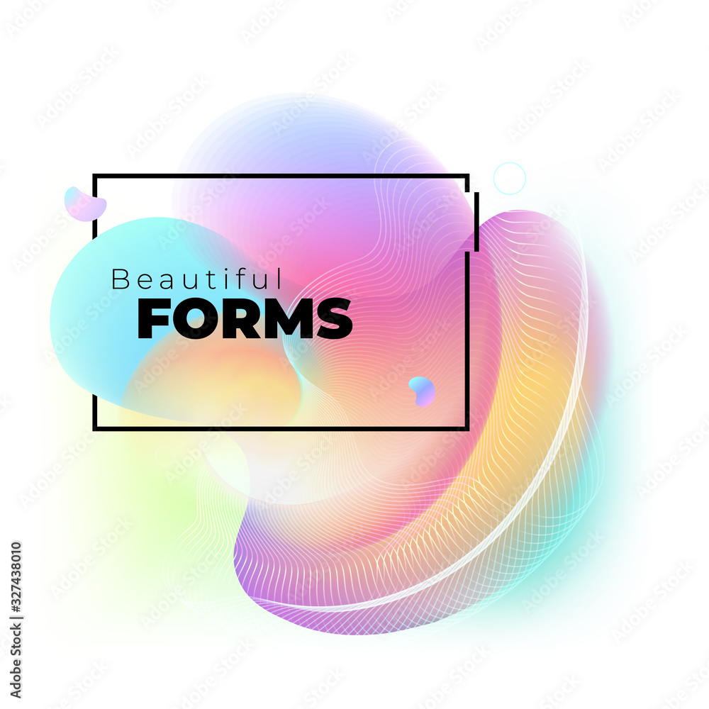 Wall mural liquid abstract vector shape for background design. fluid dynamic graphic element for modern banner,