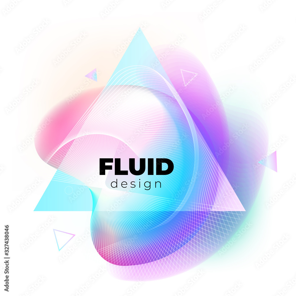 Wall mural liquid abstract vector shape for background design. fluid dynamic graphic element for modern banner,