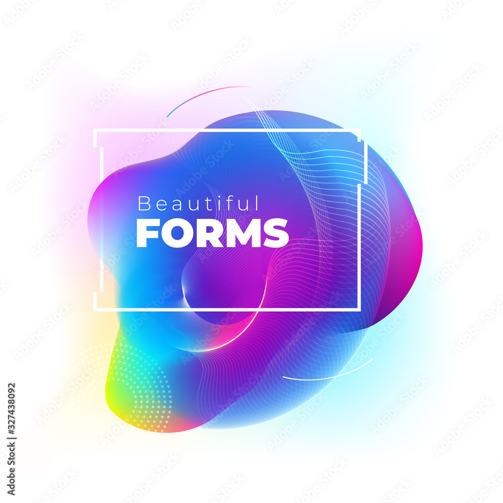 Wall mural liquid abstract vector shape for background design. fluid dynamic graphic element for modern banner,