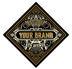 Vintage logo template. Vector layered