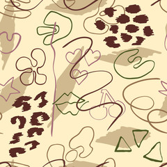 seamless abstract pattern with hand drawn elements