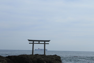 大洗磯前神社　神磯の鳥居