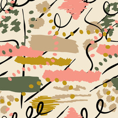 seamless abstract pattern with hand drawn elements