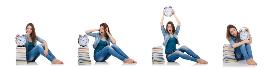Student girl trying to meet her studying deadlines
