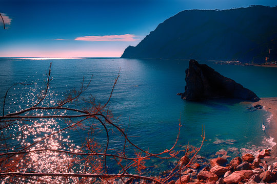 Coastal landscape, Chiavari, Liguria, Italy