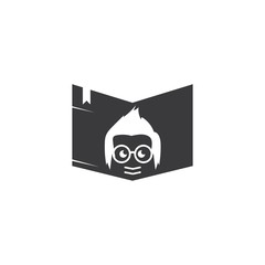 book with geek boy  icon vector illustration design