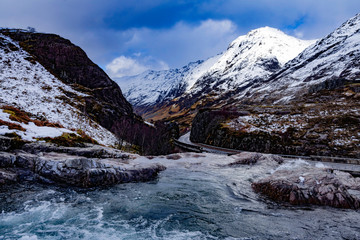 Fototapeta na wymiar Glencoe pass, lochaber, highlands, scotland, uk.
