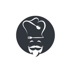 hat chef logo vector illustration