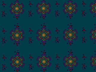 seamless floral pattern with shiny dots