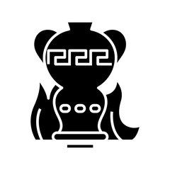 Creative teapot black icon, concept illustration, vector flat symbol, glyph sign.
