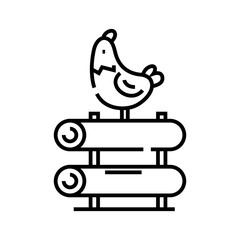 Morning cock line icon, concept sign, outline vector illustration, linear symbol.