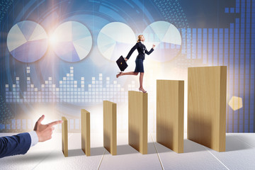 Fototapeta premium Domino effect and competition concept