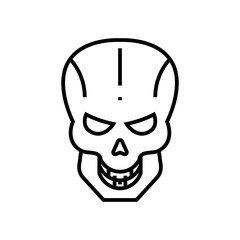 Skull view line icon, concept sign, outline vector illustration, linear symbol.