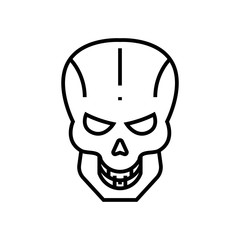 Skull view line icon, concept sign, outline vector illustration, linear symbol.