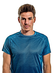 Obraz premium Badminton player young man isolated white background