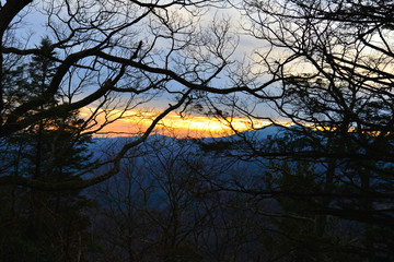 blue ridge mountains at sunset