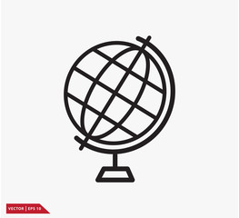 Globe icon vector logo design illustration