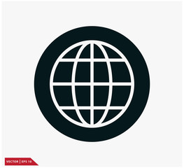 Globe icon vector logo design illustration
