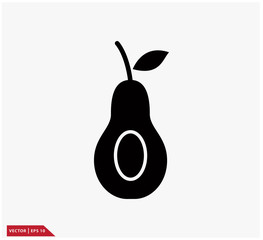 Avocado icon vector logo template