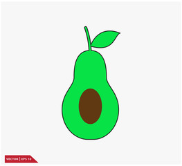Avocado icon vector logo template