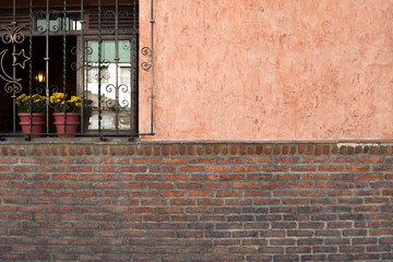 oldie brick wall with window