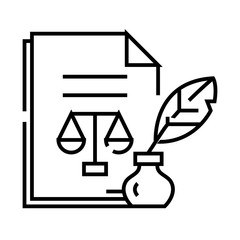 Judicial document line icon, concept sign, outline vector illustration, linear symbol.