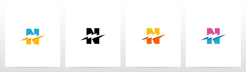 Thunder Electric On Letter Logo Design N