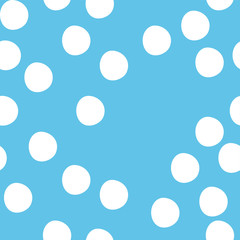 White Hand-painted polka dot pattern variation