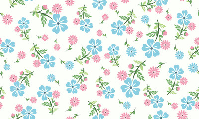 Elegant design of rose flower for spring, with leaf and floral pattern background design.