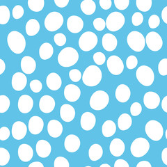 White Hand-painted polka dot pattern variation