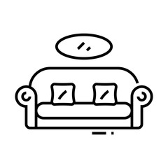 Lounge furniture line icon, concept sign, outline vector illustration, linear symbol.