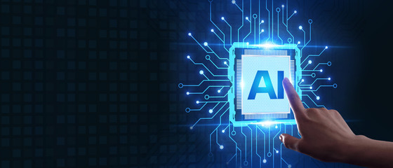AI Learning and Artificial Intelligence Concept. Business, modern technology, internet and...