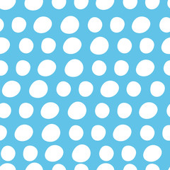 White Hand-painted Aligned polka dot pattern variation