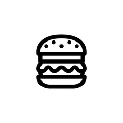 Cheese Burger Hamburger Foods Icon Vector Illustration. Outline Style.
