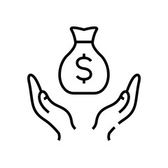 Obraz premium Loan line icon, concept sign, outline vector illustration, linear symbol.