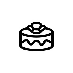 Sweet Birthday Cake Foods Icon Vector Illustration. Outline Style.