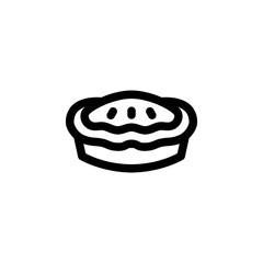 Apple Pie Cake Foods Icon Vector Illustration. Outline Style