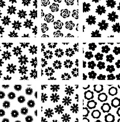 Hand-painted flower pattern variation set