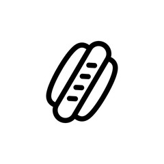 Beef Hot dog Foods Icon Vector Illustration. Outline Style