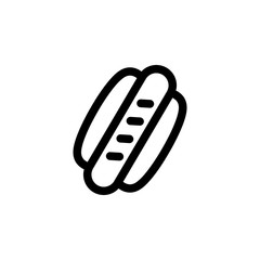 Beef Hot dog Foods Icon Vector Illustration. Outline Style